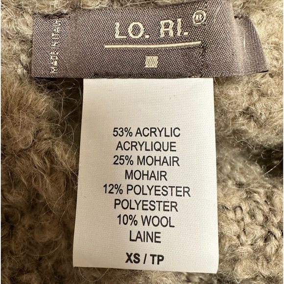 LO. RI. Sweater Made in Italy cropped style bolero shrug open front - Picture 12 of 12